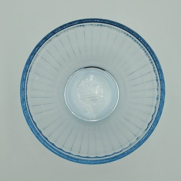 Pyrex 3 Cup Blue Tint Ribbed Bowl 7401 Small Mixing Serving Bowl - Picture 4 of 5